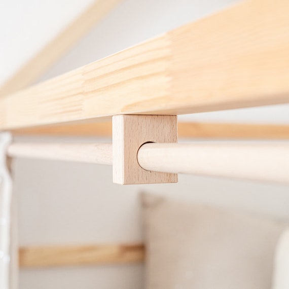 Ikea Kura Stange für Vorhang oder Gardine aus Holz für Kinderbett Hochbett Hausbett