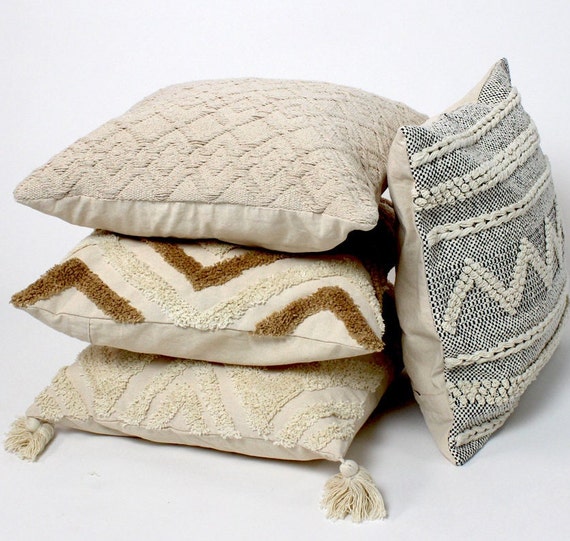 Under The Canopy Tufted Handmade Pillow - Natural Natural Pillows