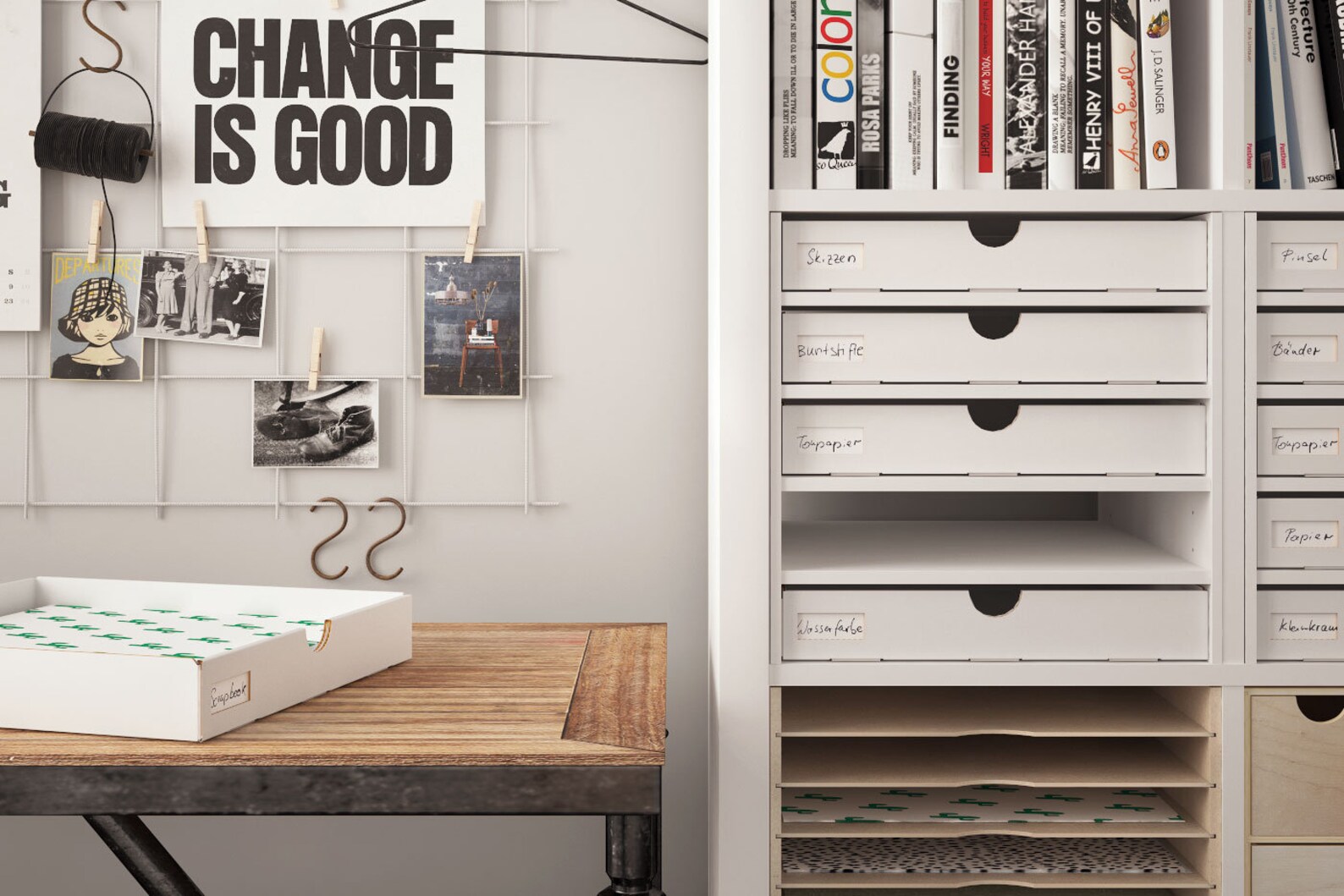 Cardboard drawers Ikea Kallax Shelf for shelf use