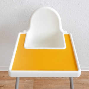 Silikonmatte für IKEA Antilop Hochstuhl / Platzset / abwischbare Unterlage / BPA-frei, leicht zu reinigen, spülmaschinenfest / gelb