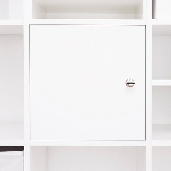 Abschließbare Kallax Tür für Ikea Kallax Expedit Regal mit Schloß und Rückwand in weiß - verschiedenschließend