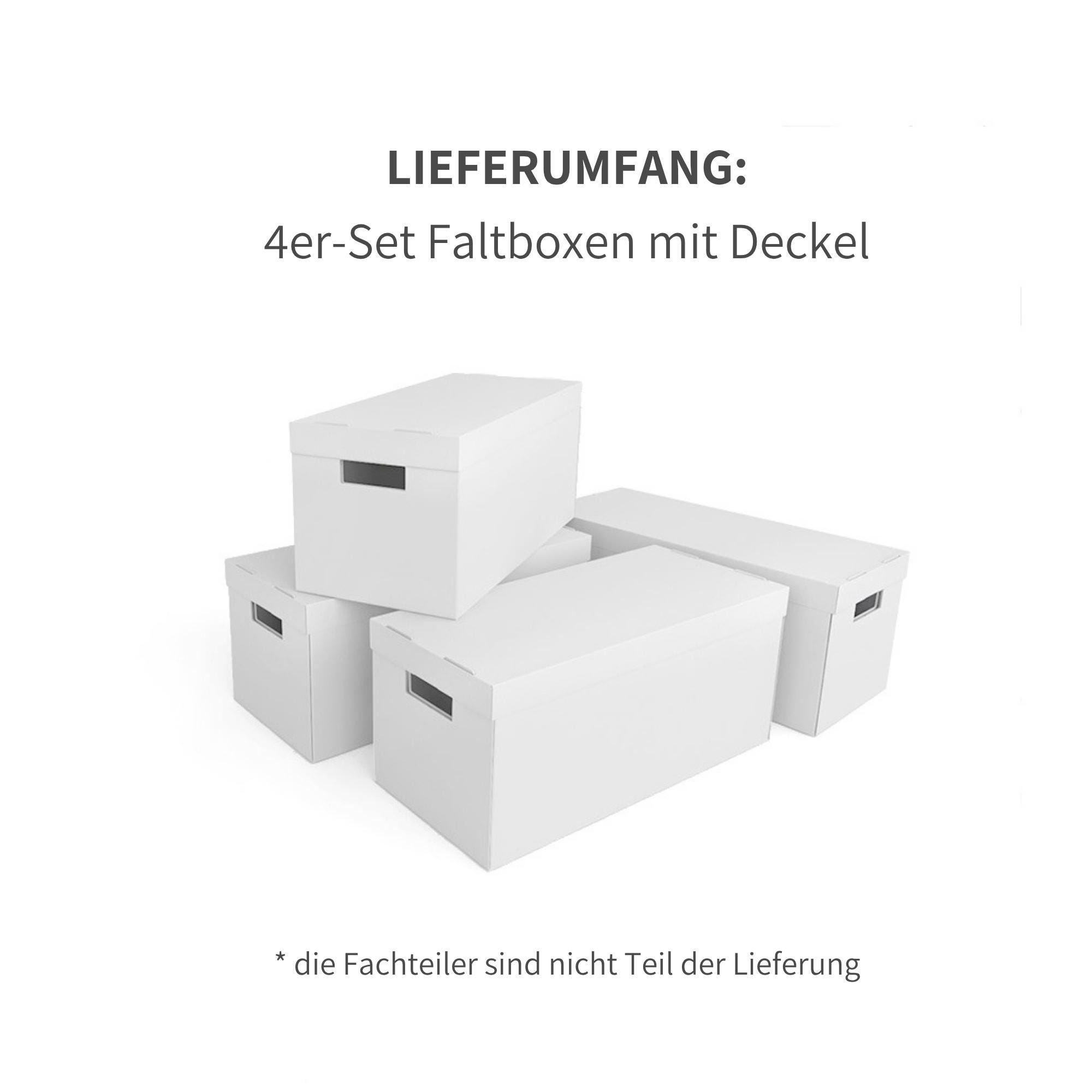 Kallax Boxes in a Set of 4 With Lids | Sturdy Folding Boxes Made of White Cardboard | Ideal for Office or Study
