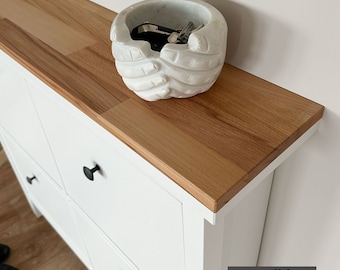 Piatto in legno per scarpiera Hemnes con 4 scomparti / faggio massiccio / su misura per scarpiera Hemnes / piastra di copertura / naturale e oliato