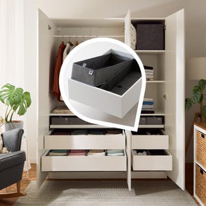 2-delad Pax-organisatör / Pax lådorganisatör / Lådorganisatörsset / Hopfällbara lådor för Pax-lådor 50 x 58 cm / Komplementorganisatör