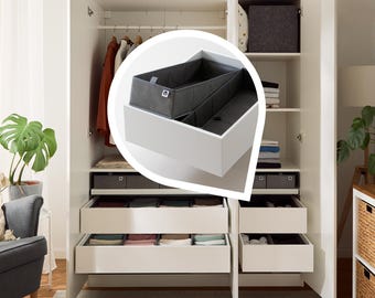 Set of 2 Pax Organizers / Pax Drawer Organizers / Drawer Organizer Set / Folding Boxes for Pax Drawers 50 x 58 cm / Complement Organizer