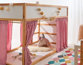 IKEA Kura muslin curtain in pink | Oeko-Tex® Standard 100 | suitable for Kura loft bed and floor bed