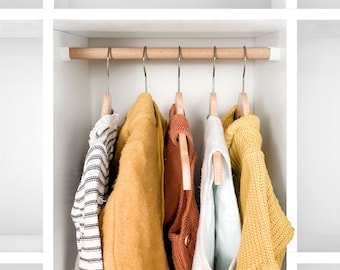 Barra de ropa para estantería Kallax / Ropa de bebé y niños / Montessori / Haya / Armario Kallax DIY / Barra de ropa / Kallax IKEA DIY