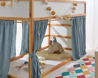 IKEA Kura muslin curtain in blue | Oeko-Tex® Standard 100 | suitable for Kura loft bed and floor bed