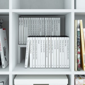 Regalfach Einsatz für DVDs und Blu-rays für ein weißes Ikea Kallax Regal.