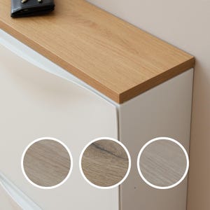 Trones Holzplatte Eiche | Abdeckplatte für IKEA Trones Schuhschrank | 1, 2 oder 3 Trones | 4 Eiche-Dekore