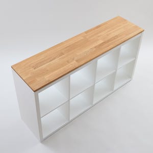 Kallax bovenblad eiken / massief houten blad voor 4-zits IKEA Kallax plank / geolied of naturel / Kallax bovenblad van eikenhout