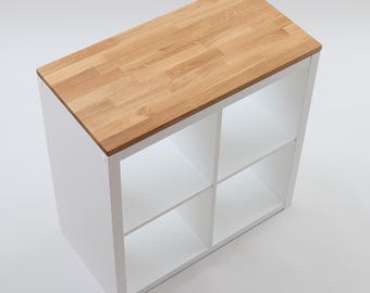 Kallax oak wood panel / Solid wood top panel for IKEA Kallax shelf / Perfectly fitting for 2 Kallax units / Kallax bench