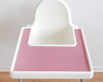 Tapis en silicone pour chaise haute Ikea Antilop / set de table / tapis essuyable / sans BPA, facile à nettoyer, passe au lave-vaisselle / rose