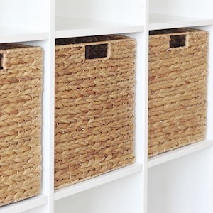 Set van 4 Kallax plankmanden / Ikea Kallax accessoires / waterhyacint / opbergmand, plankmand, plankinzet, opbergruimte (34 x 32 x 32 cm)