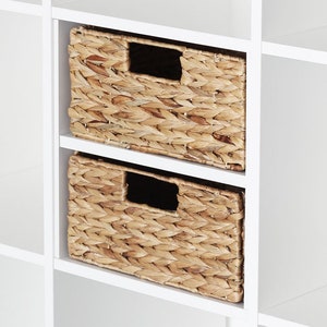Zestaw 2 koszy z półkami Ikea Kallax Półka z półkami 34 x 31 x 15 cm wykonana z hiacynta wodnego Pudełko do przechowywania Kosz do przechowywania Kosz do szafki