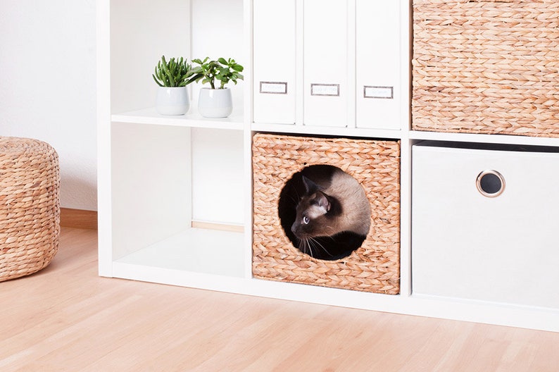 Ikea Kallax Expedit Katzenkorb 34 x 33 x 33 cm Natur Korb aus Etsy