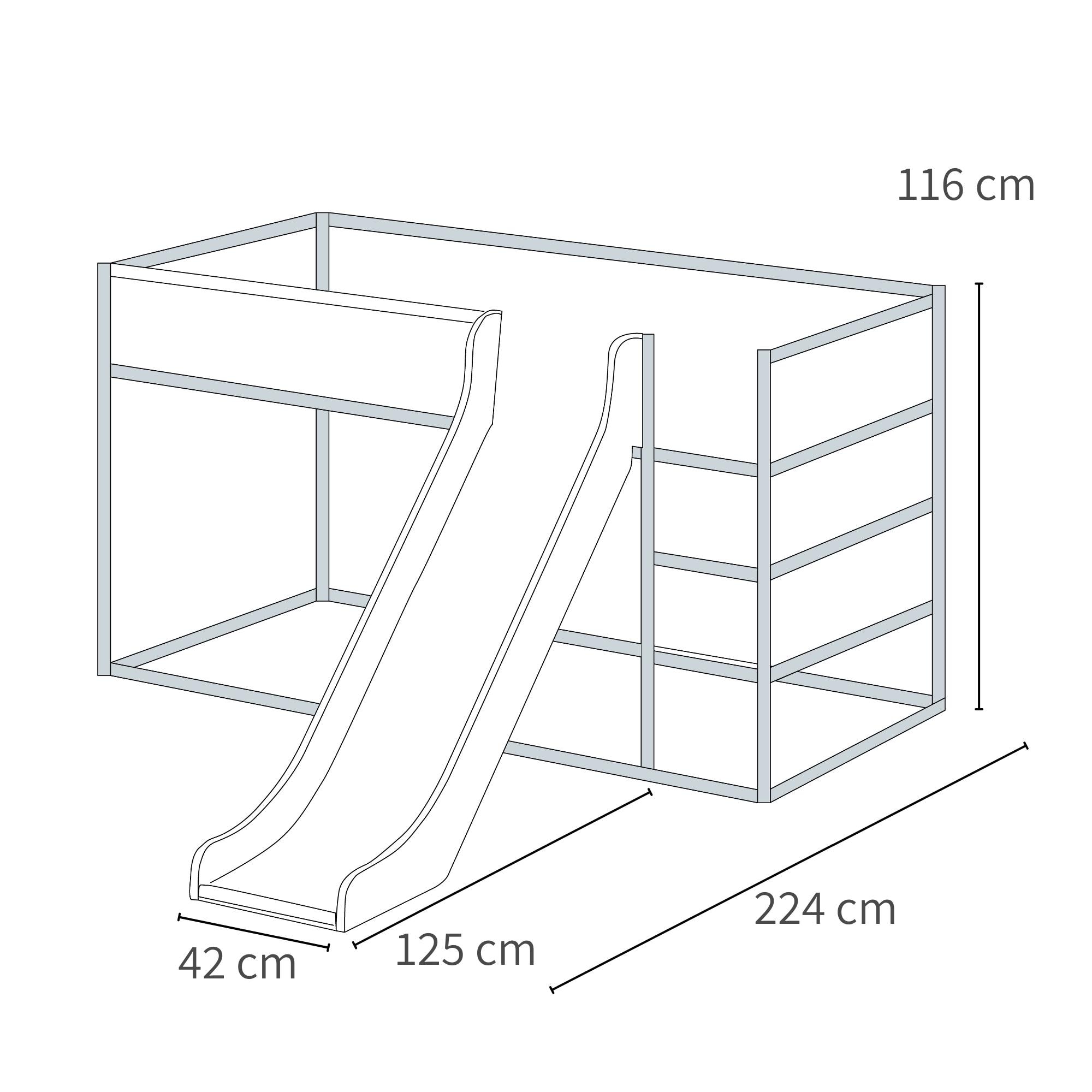 Ikea Kura子供用ベッド用ロフトベッドスライド / 交換可能なパーツ付き