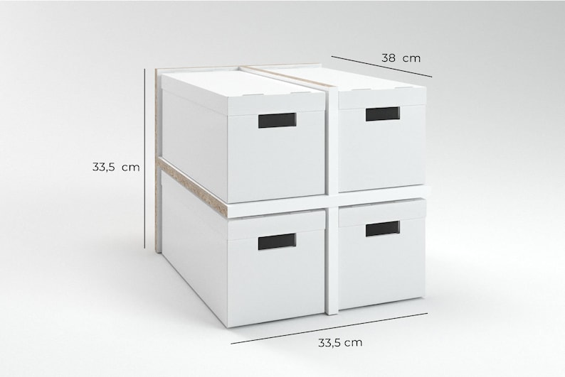 Set of 4 Ikea Kallax Folding Boxes With Lid and Sturdy Shelf Etsy UK