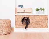 Ikea Billy Cat Basket 75 x 25 x 29 cm Natural Basket made of Water Hyacinth Animal Cave Cat Cave Stable for Small Dogs and Cat