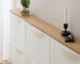 Trones Oak-effect Wooden Panel | Precisely Fitted for 3 IKEA Shoe