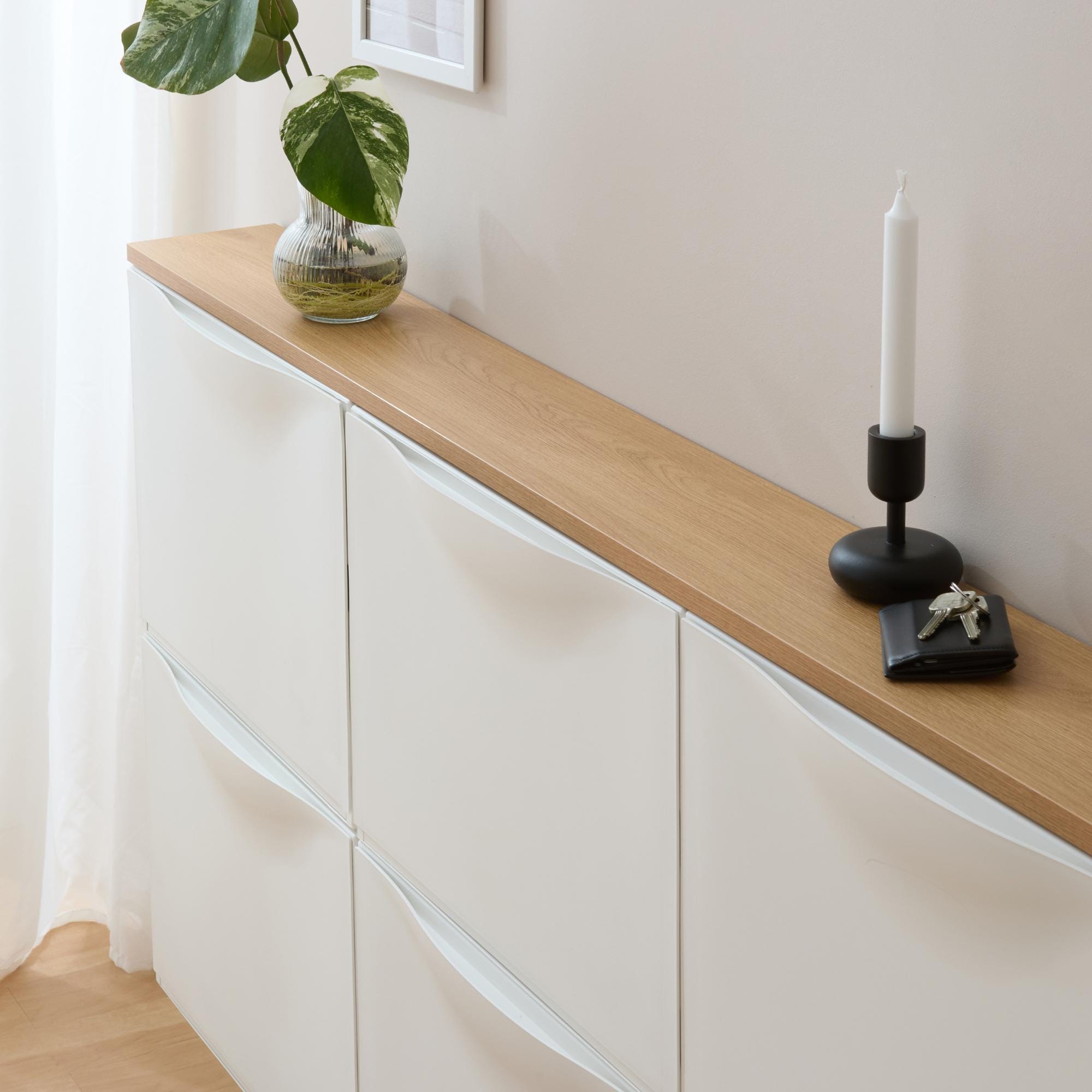 Trones Oak-effect Wooden Panel | Precisely Fitted for 3 IKEA Shoe