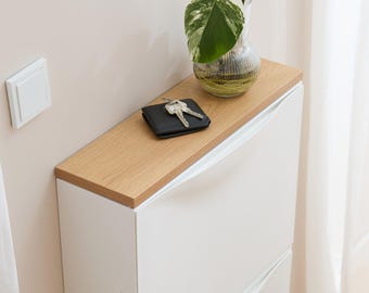 Trones ekpanel | perfekt passande för 1 IKEA skoskåp | dekorativ panel i ek-look