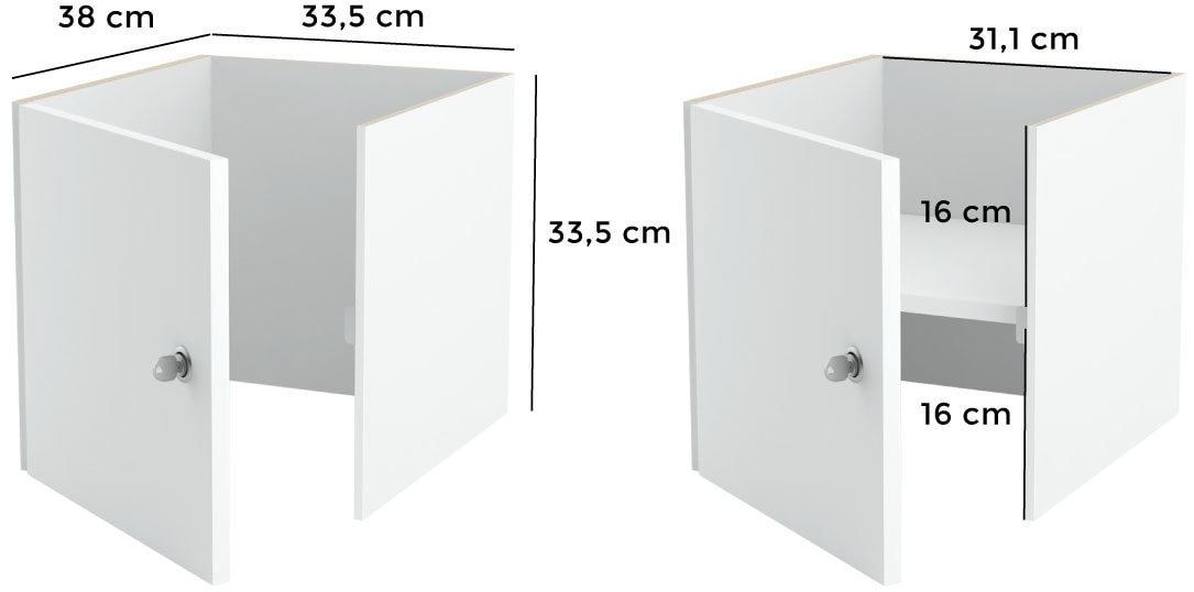 Lockable Kallax Door / Kallax Door Insert With Back Panel in White / Keyed Differently / With or Without Shelf