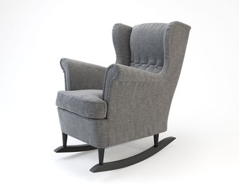 Kit de conversion pour fauteuil à bascule Ikea Strandmon, fauteuil à oreilles, fauteuil d'allaitement - patins de fauteuil à bascule, fauteuil à bascule Ikea avec patins en feutre, protection du sol