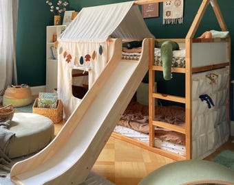 Ikea Kura子供用ベッド用ロフトベッドスライド / 交換可能なパーツ付き