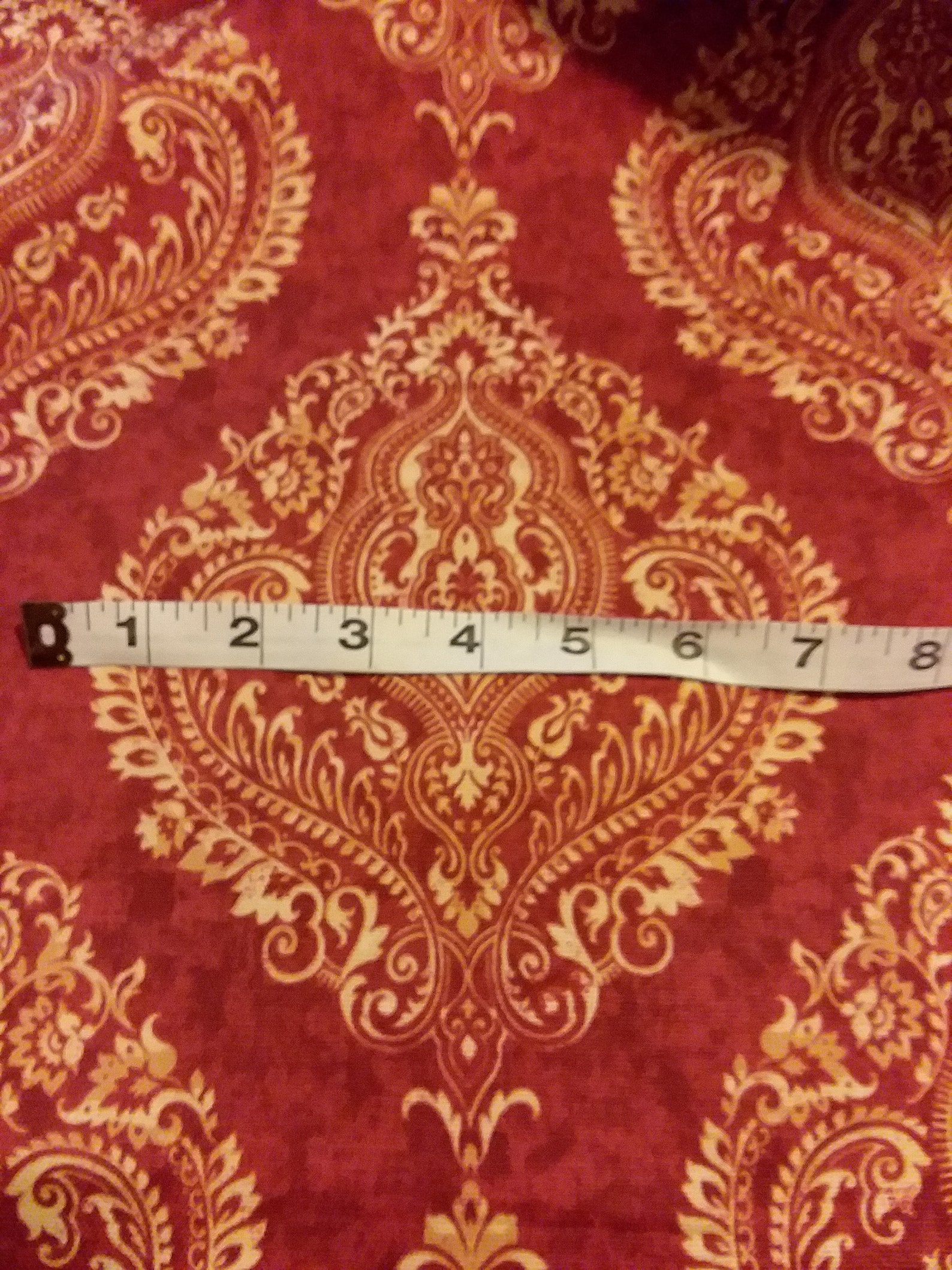 Red Waverly home decor fabric. Fancy Etsy