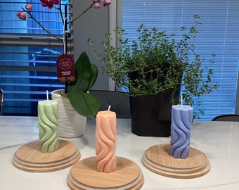 Swirl Soy Candle | Handmade Encouraging Message Decor, Sculptural Scented Candle