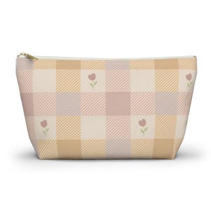 Pastellfärgad tulpanfärgad accessoarväska | Sminkväska i cottage-core-modell
