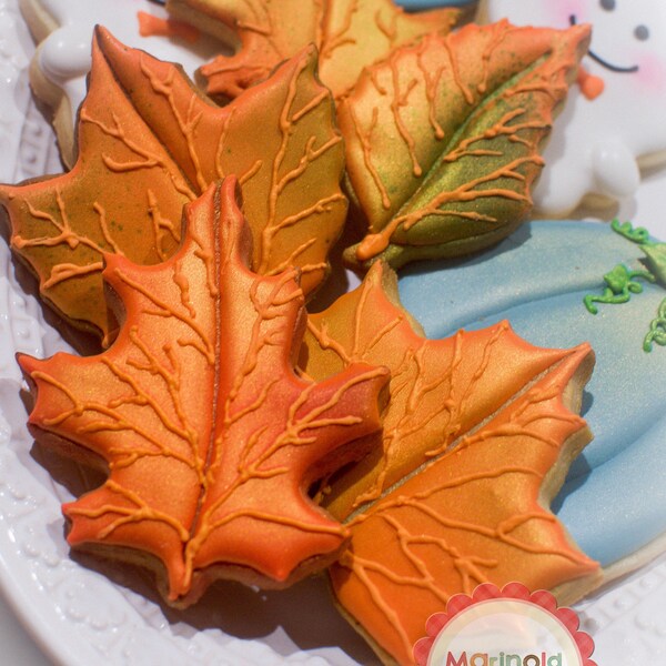 12 Pcs. Assorted Autumn Leaves Cookies