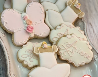 Garden Butterfly Themed Decorated  Cookies, One Dozen