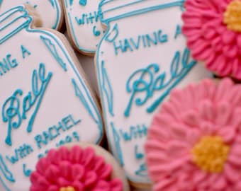 Vintage Mason Jar  Cookies, 12 Pieces