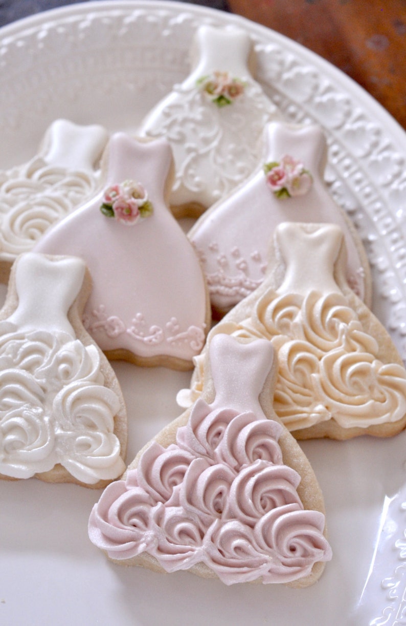 100 Pieces Petite Sized Wedding Dress Cookies Cookie