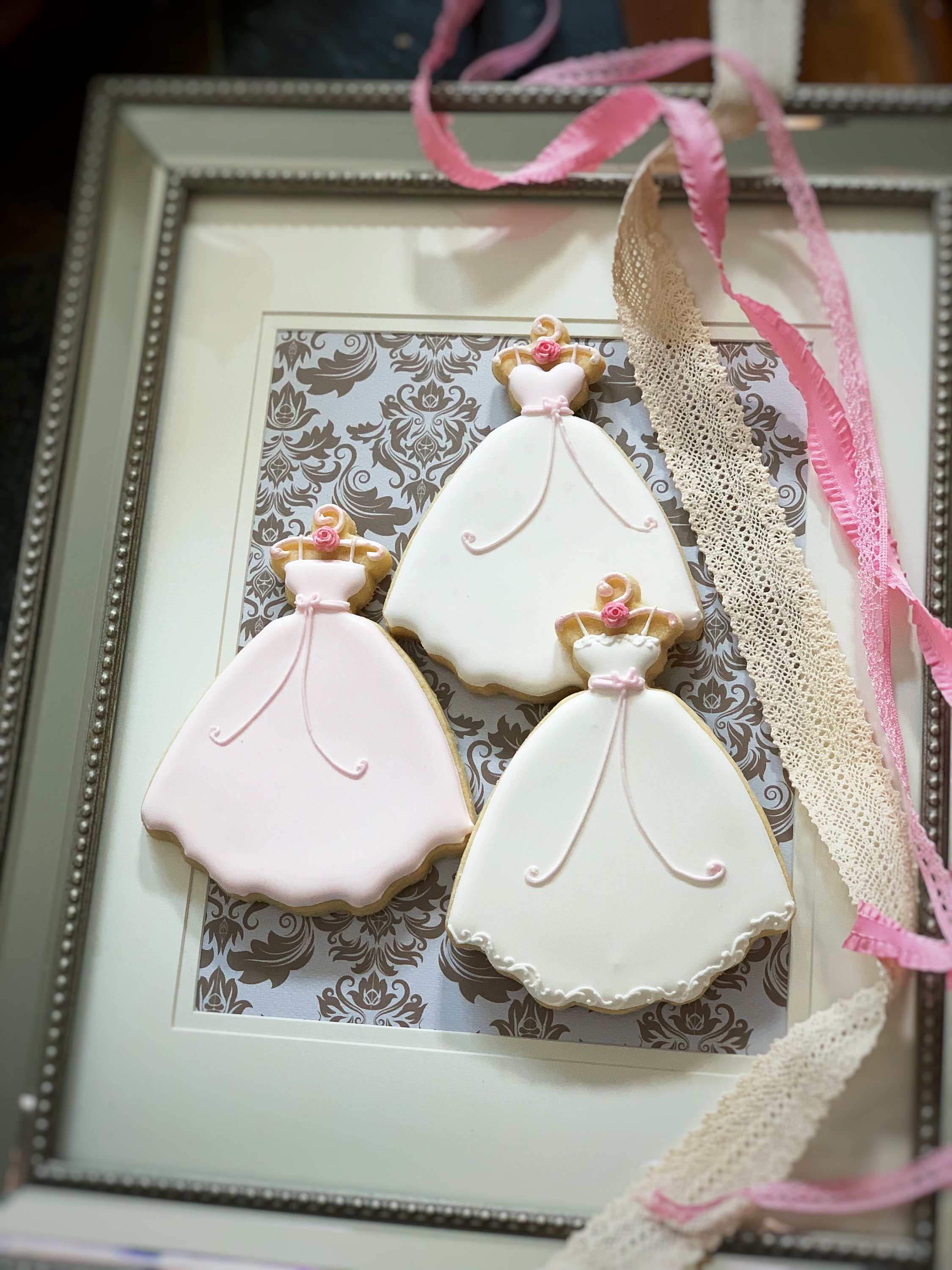 Wedding Dress Cookies, 10 Pieces