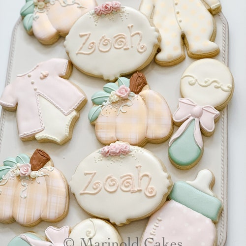 24 Mini Pumpkin Cookies for Baby Shower or Birthday Etsy