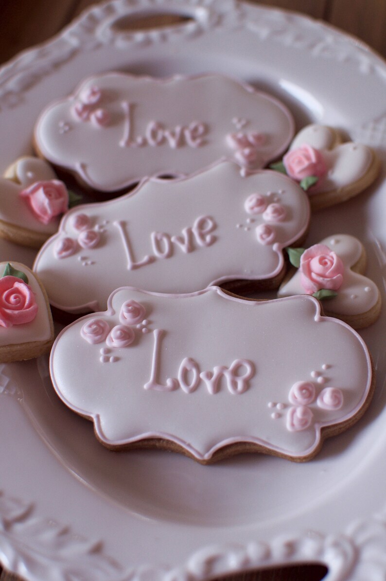 12 Name Plaque Cookies For Christening Weddings Showers And Etsy