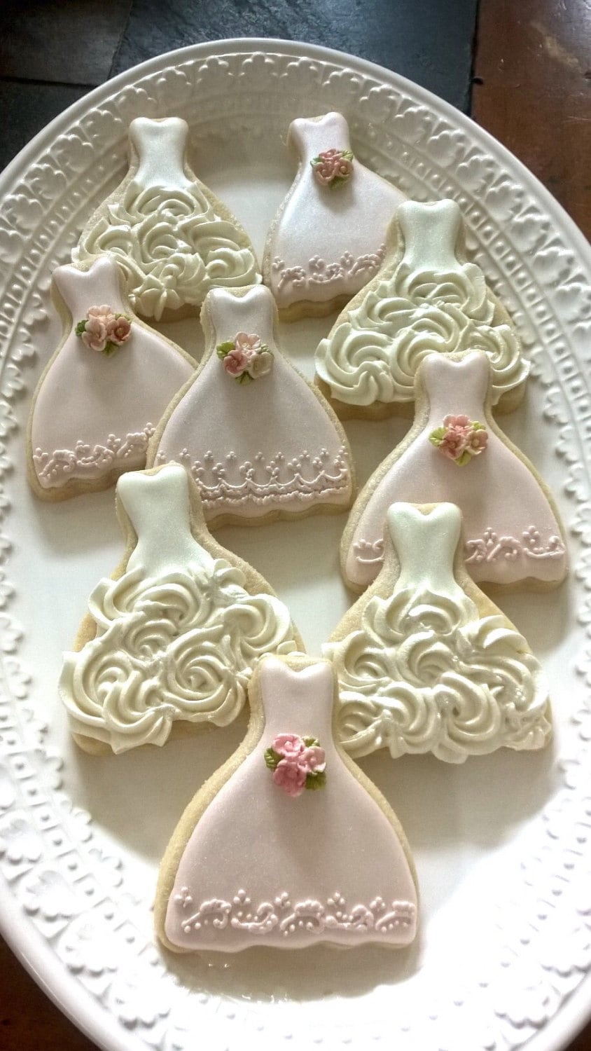 Petite Sized Wedding Dress Cookies 1 Dozen