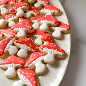 Mini Mushroom Cookies- Alice-Inspired Party Favors - 24 Pieces