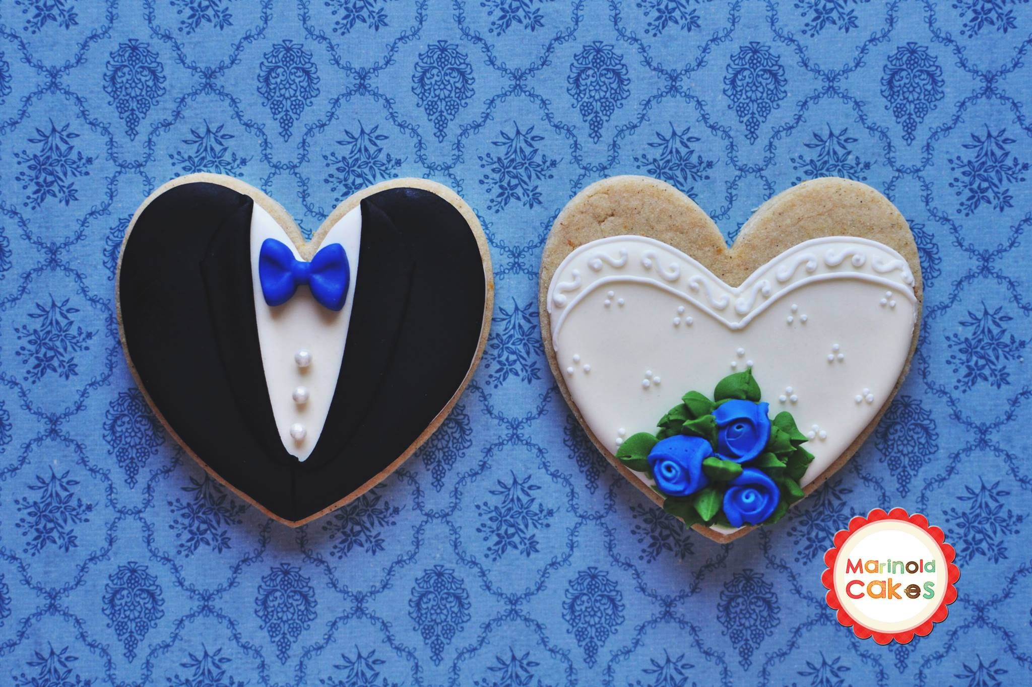 Bridal Gown and Groom Tuxedo Heart 