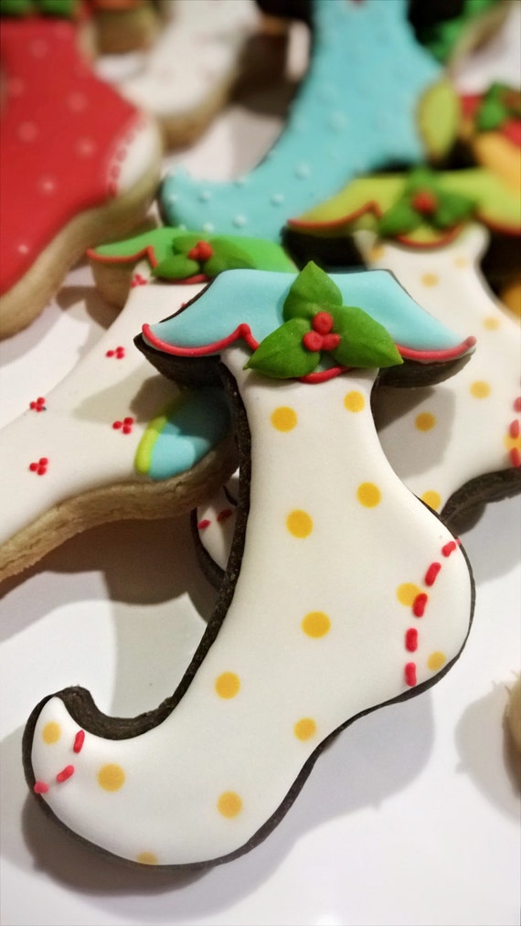 Items similar to 3 Dozen Christmas Stocking Cookies on Etsy
