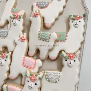 Llama Decorated Cookie Favors, 1 Dozen