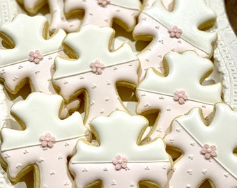 Crucifix or Cross Cookies with Blossom Accent for Christening or First Communion, 12 Pieces