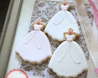 Wedding Dress Cookies, 10 Pieces