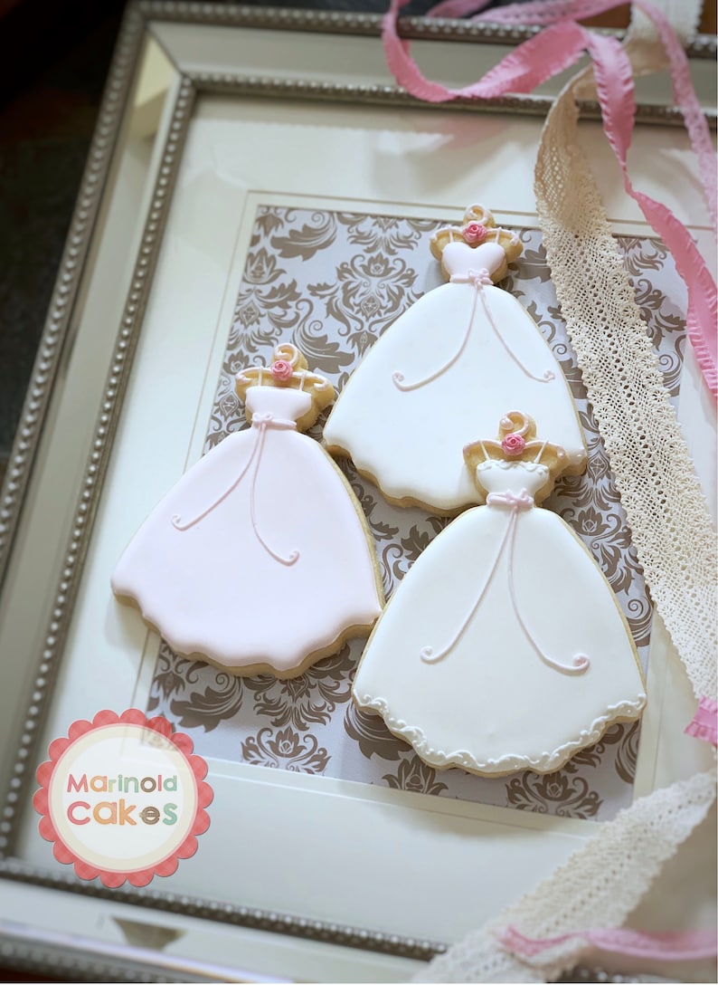 Wedding Dress Cookies 10 Pieces Etsy