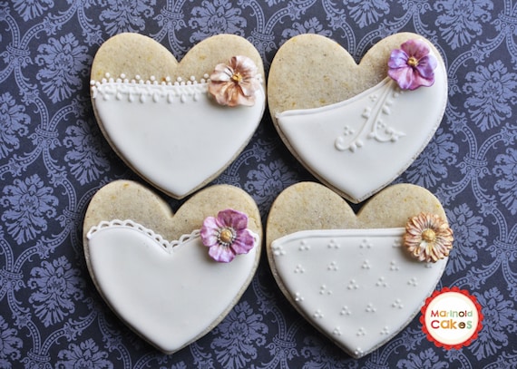 Bride Heart Cookie Favors, 1 Dozen