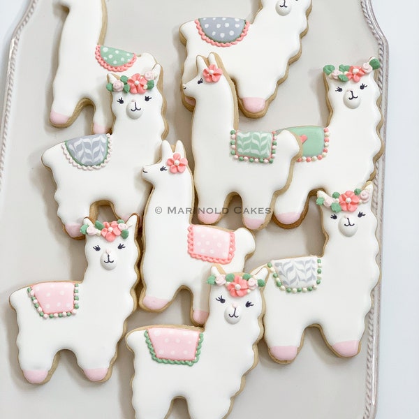 Llama Decorated Cookie Favors, 1 Dozen