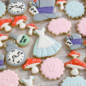 Alice Inspired Cookie Favors, 12 Pieces